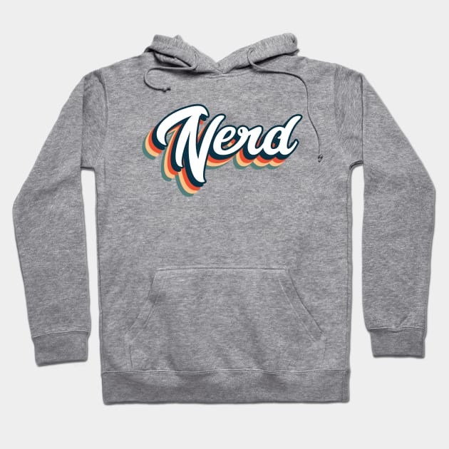 Nerd Retro Vintage Sunset Aesthetic Typography Hoodie by Inspire Enclave